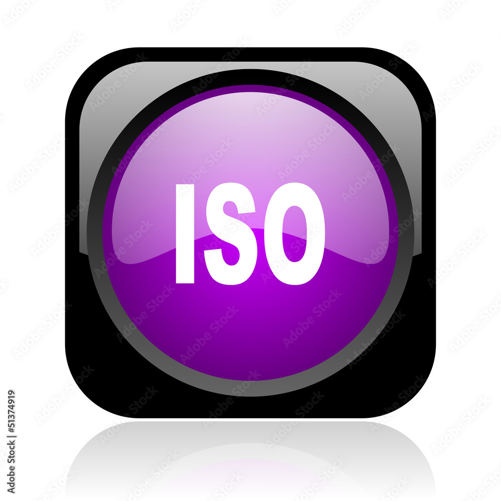 iso black and violet square web glossy icon iso black and violet square web glossy icon