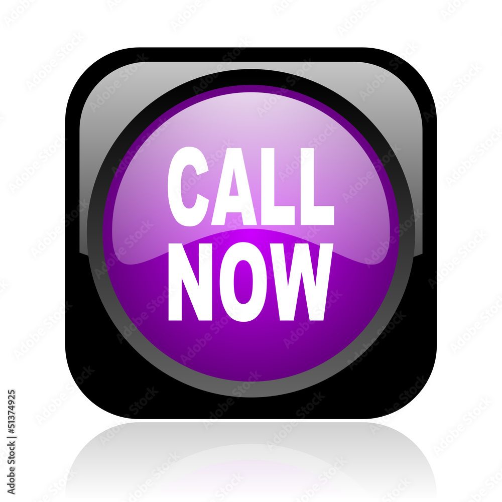 call now black and violet square web glossy icon call now black and violet square web glossy icon