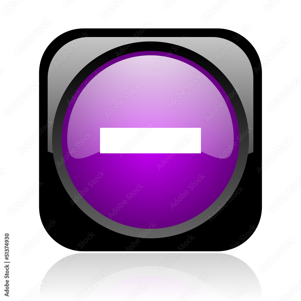 minus black and violet square web glossy icon minus black and violet square web glossy icon