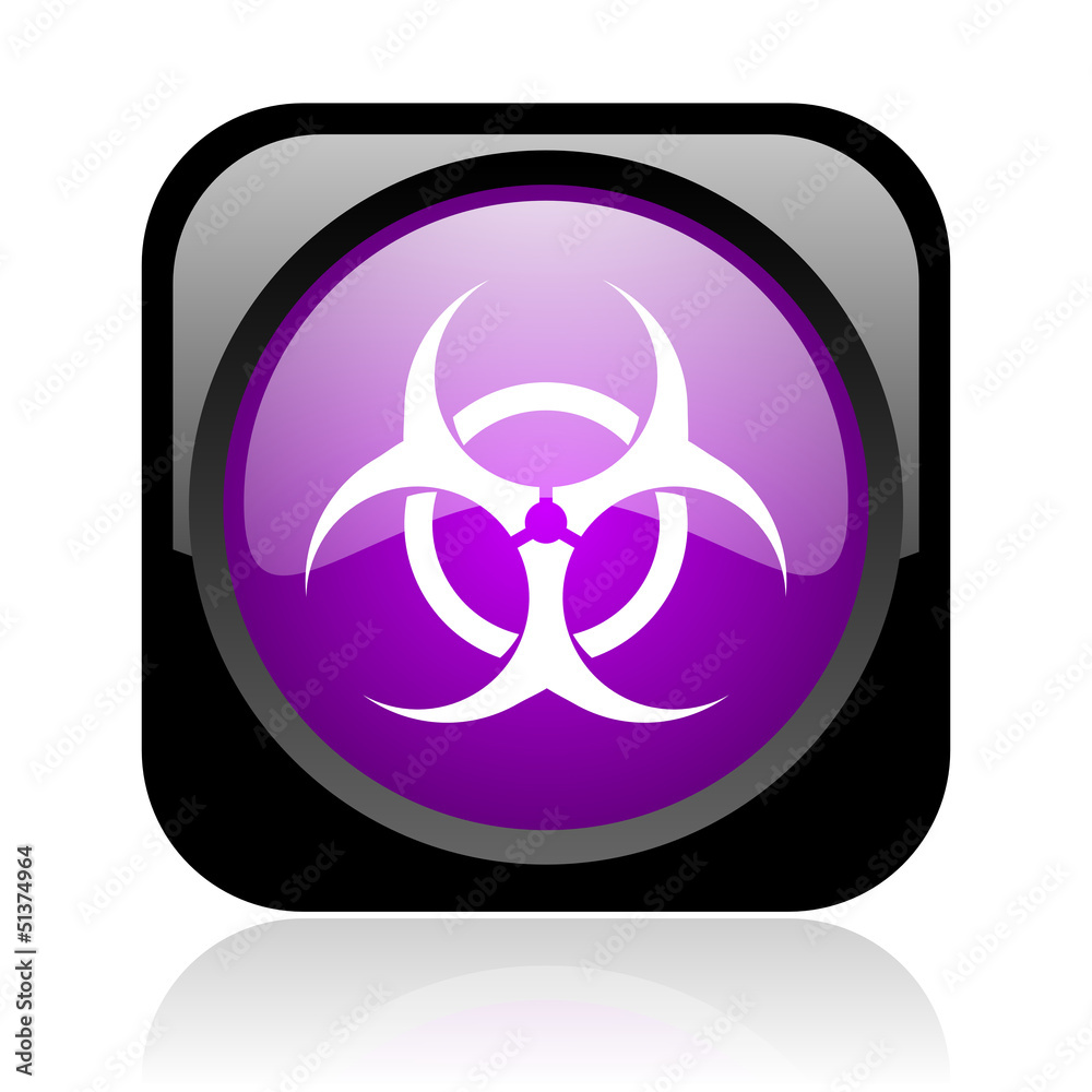virus black and violet square web glossy icon virus black and violet square web glossy icon