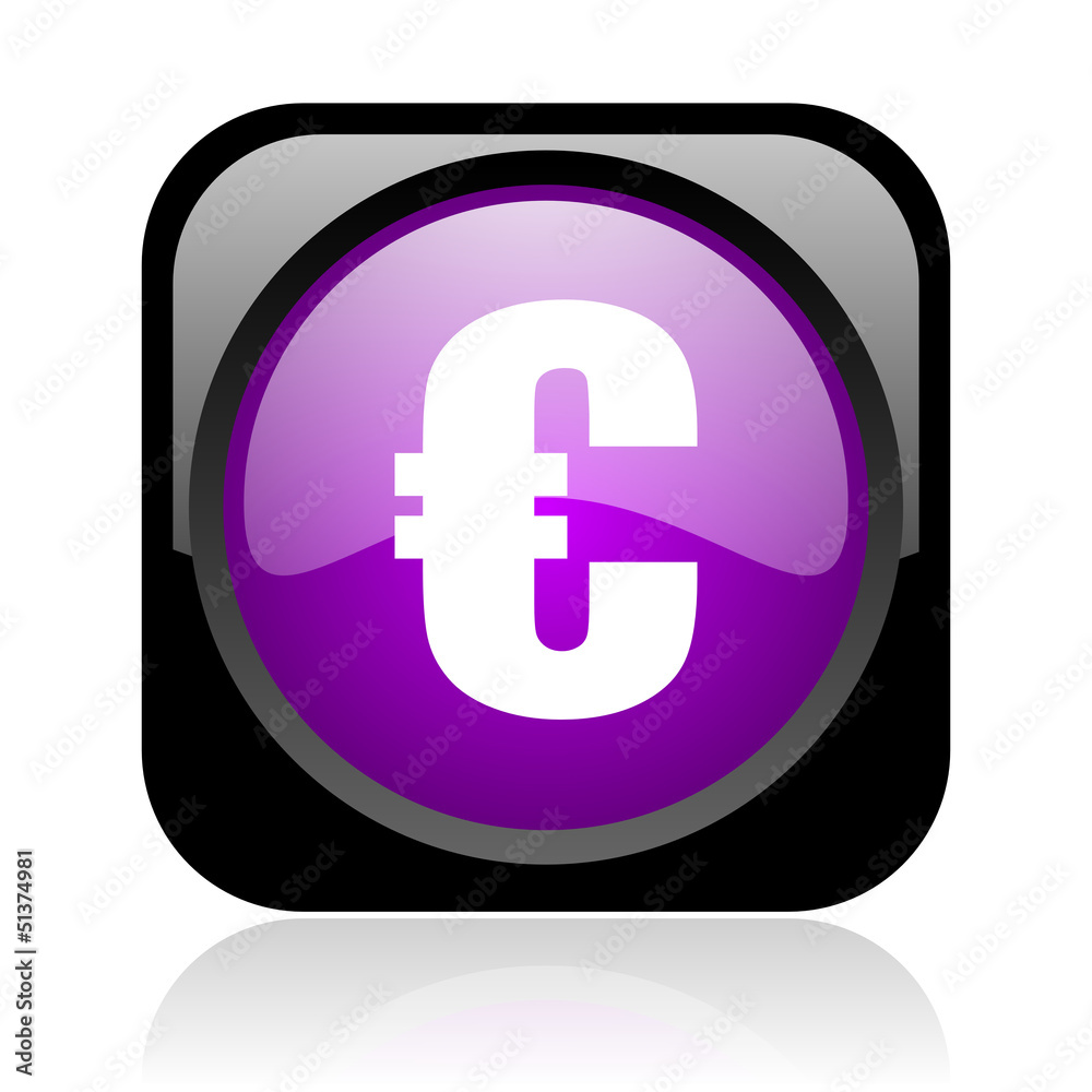 euro black and violet square web glossy icon euro black and violet square web glossy icon