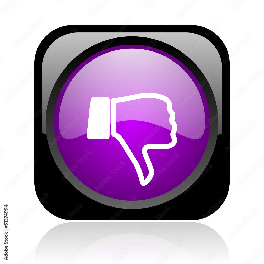 thumb down black and violet square web glossy icon thumb down black and violet square web glossy icon