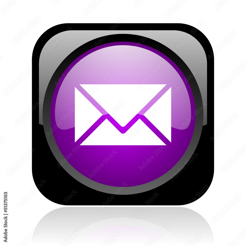 mail black and violet square web glossy icon mail black and violet square web glossy icon
