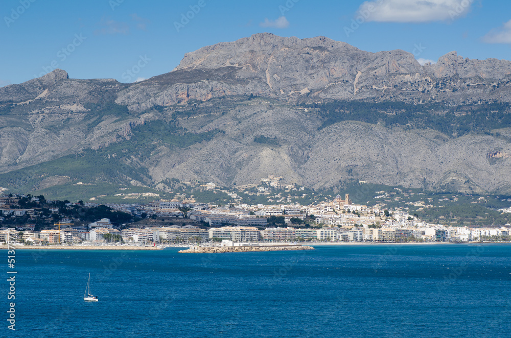 Altea seen from its bay waters