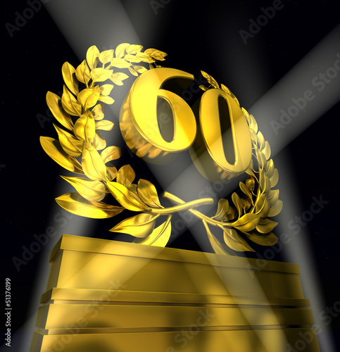 sixty number laurel wreath photo