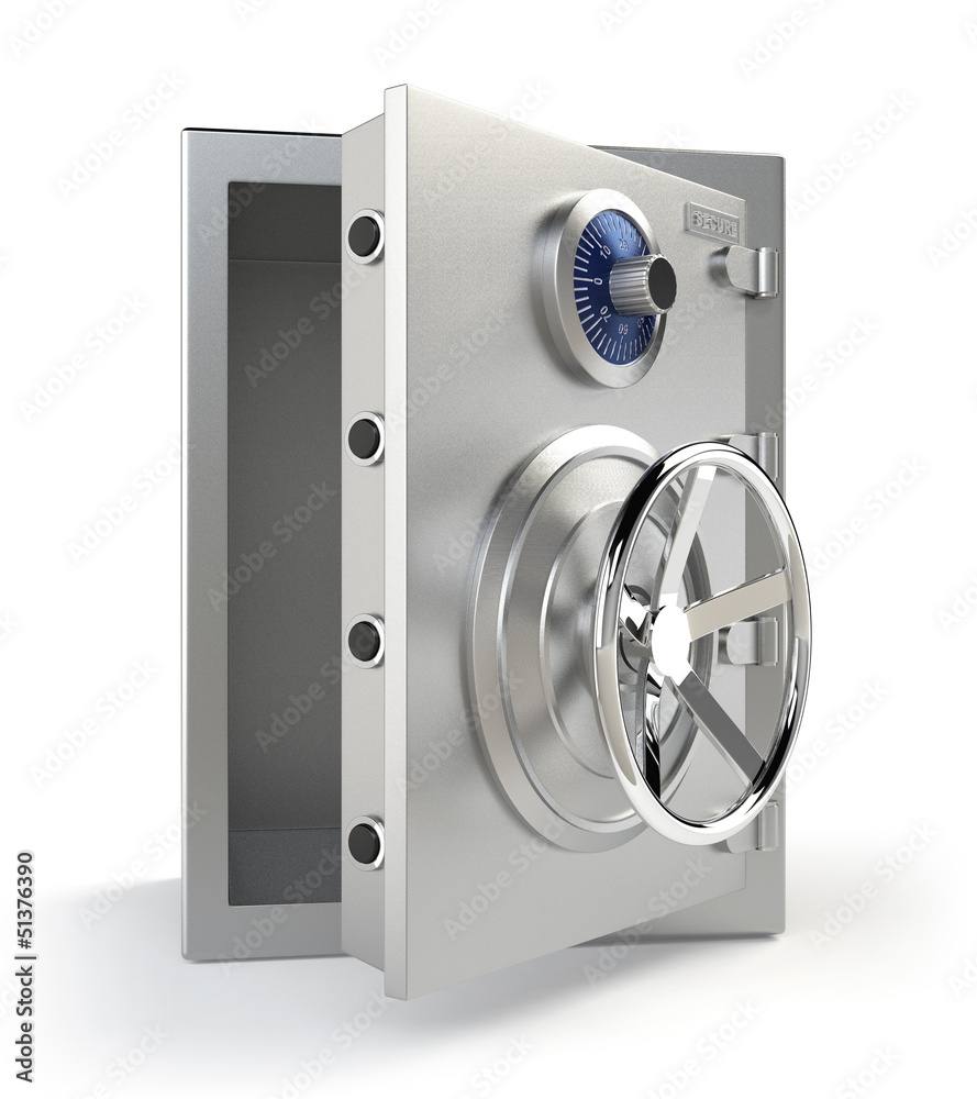 Opened safe in 3D render Opened safe in 3D render