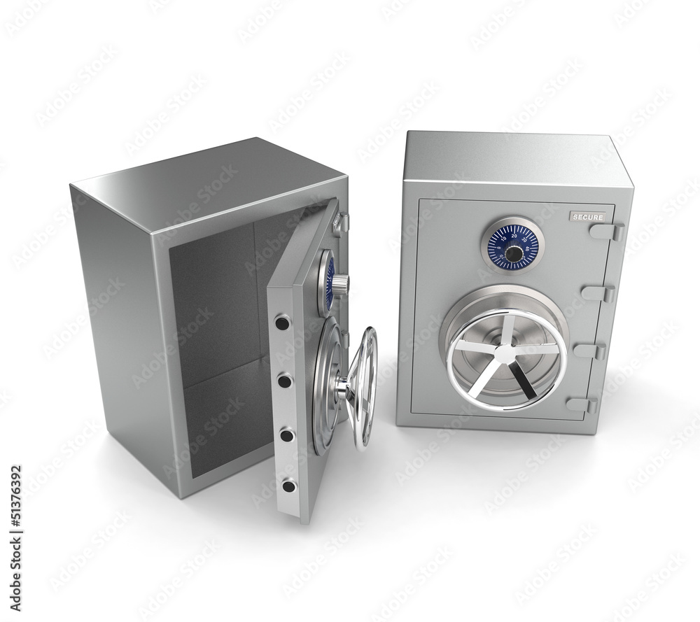 Opened and closed safes