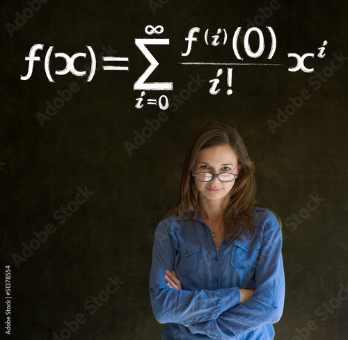 Learn math or maths teacher with chalk background