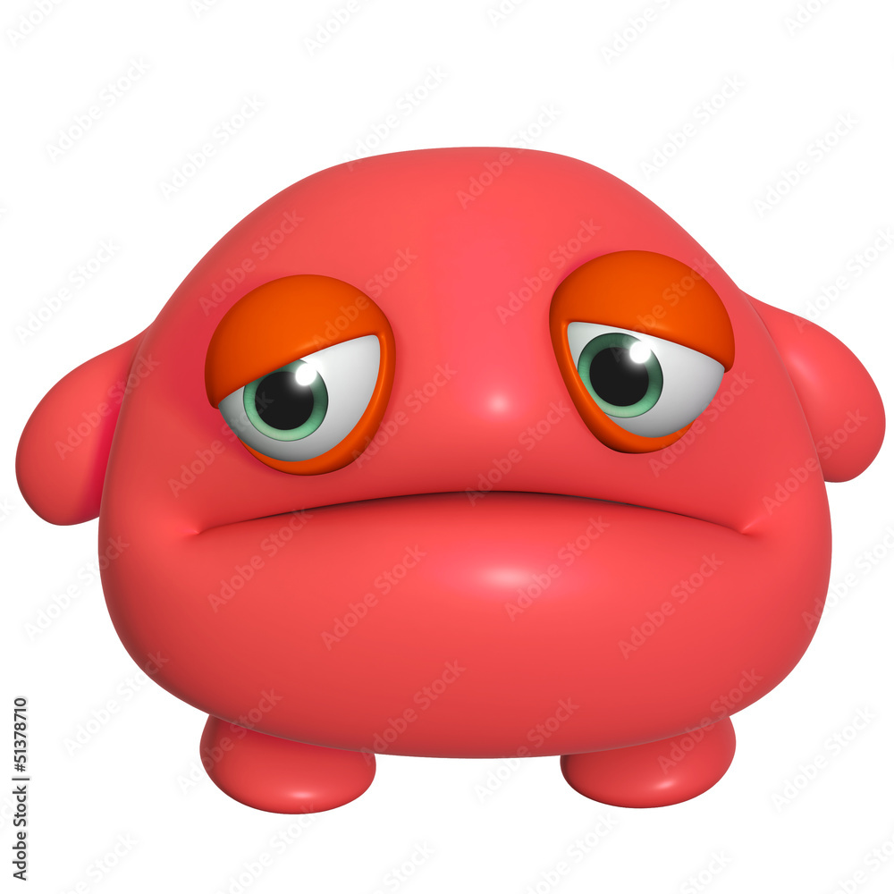 Obraz premium 3d cartoon cute red monster