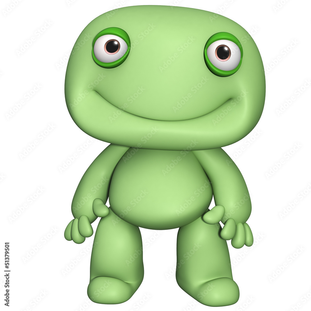 Fototapeta premium 3d cartoon cute humanoid
