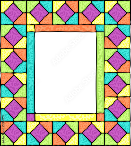 Styled stained glass frame.
