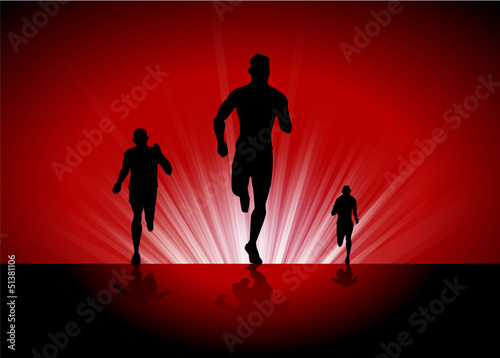 走る3人の男