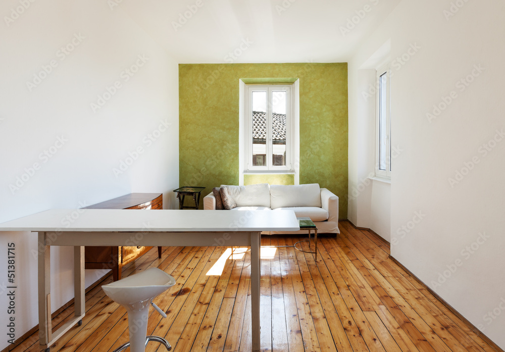 Fototapeta premium home interior, view of studio with sofa