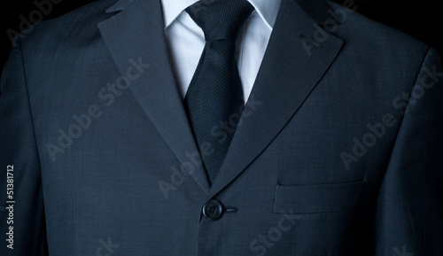 Closeup shot of business suit on a man