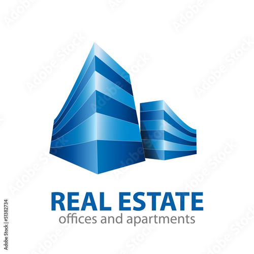 Vector Logo property developer, house and city