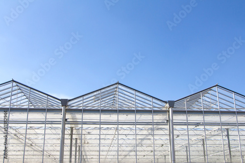 Greehouse with blue sky