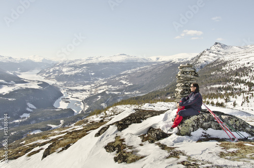 person in the mountains