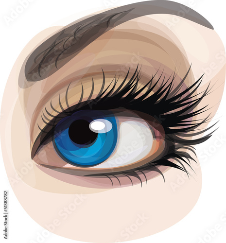 Vector beautiful blue woman's eye