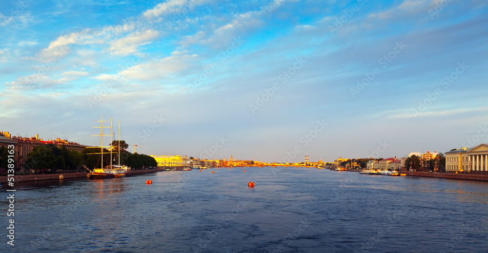 Neva river in morning