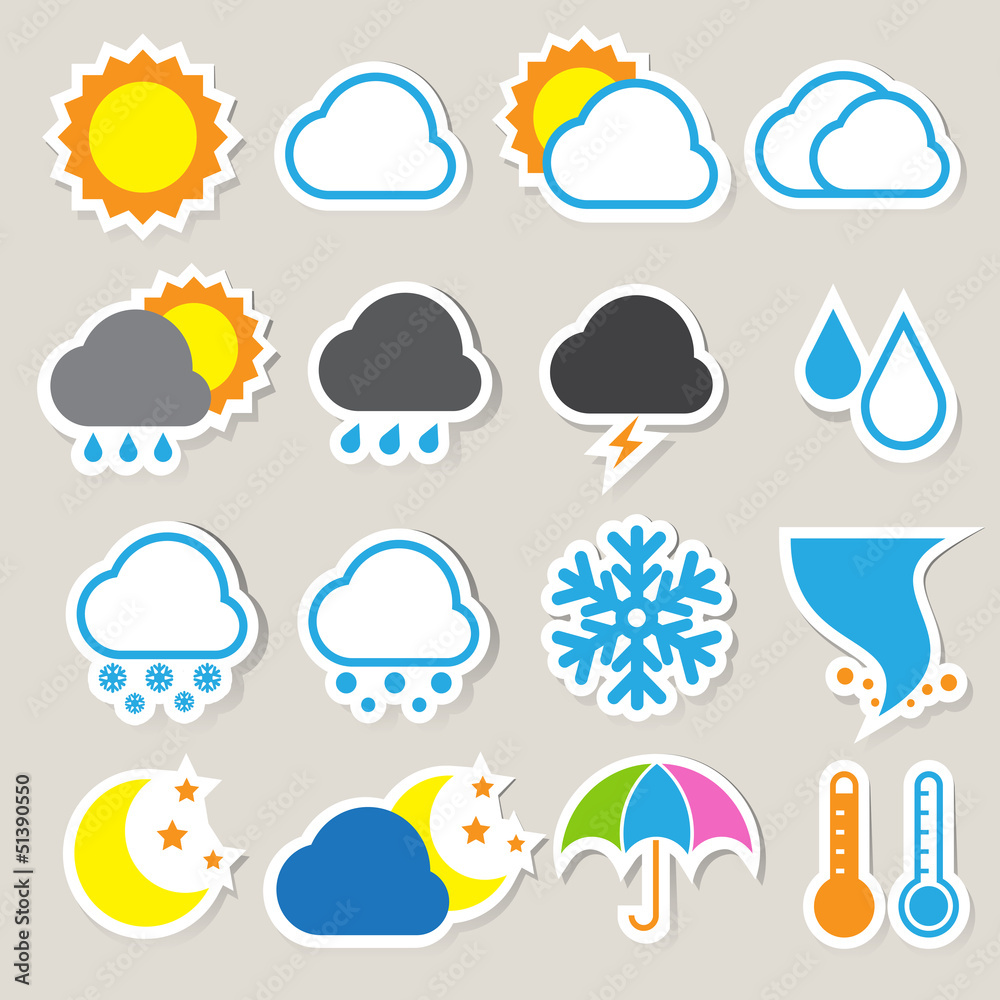 Icon set of weather ,Illustration Icon set of weather ,Illustration