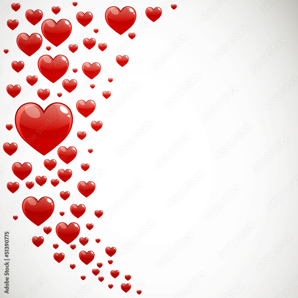 Vector Illustration of Decorative Red Hearts