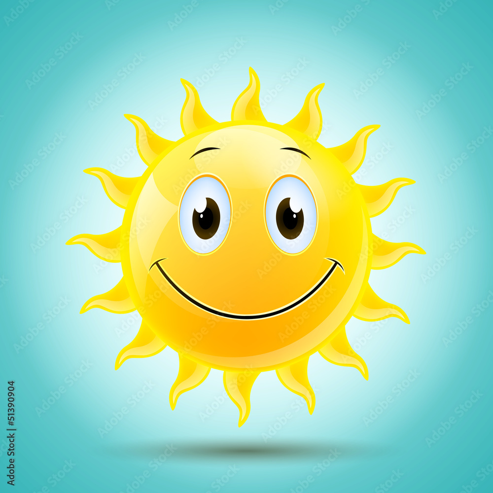 Vector Illustration of an Abstract Smiling Sun Vector Illustration of an Abstract Smiling Sun