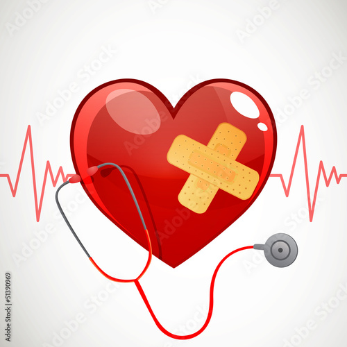 Vector Background with Heart and Stethoscope