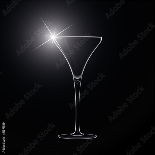 Martini glass. cocktail. Vector.