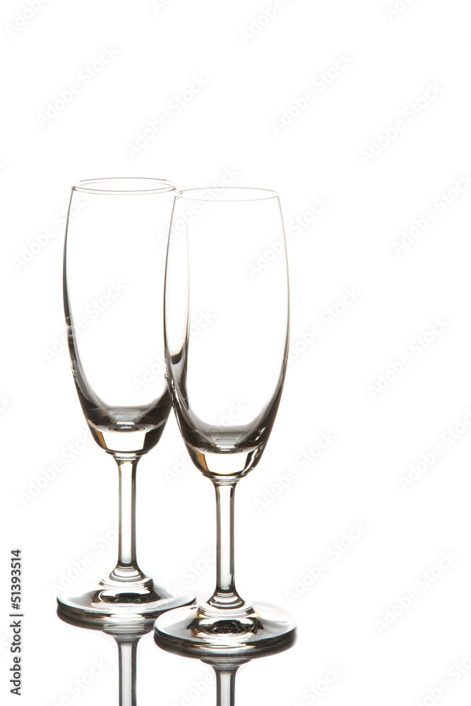  two glass champagne isolated