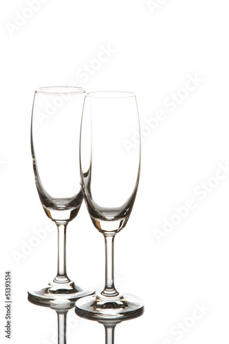  two glass champagne isolated