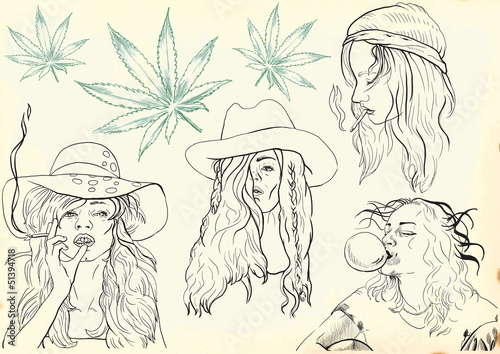 tomboy, hoyden - hand drawings into vector