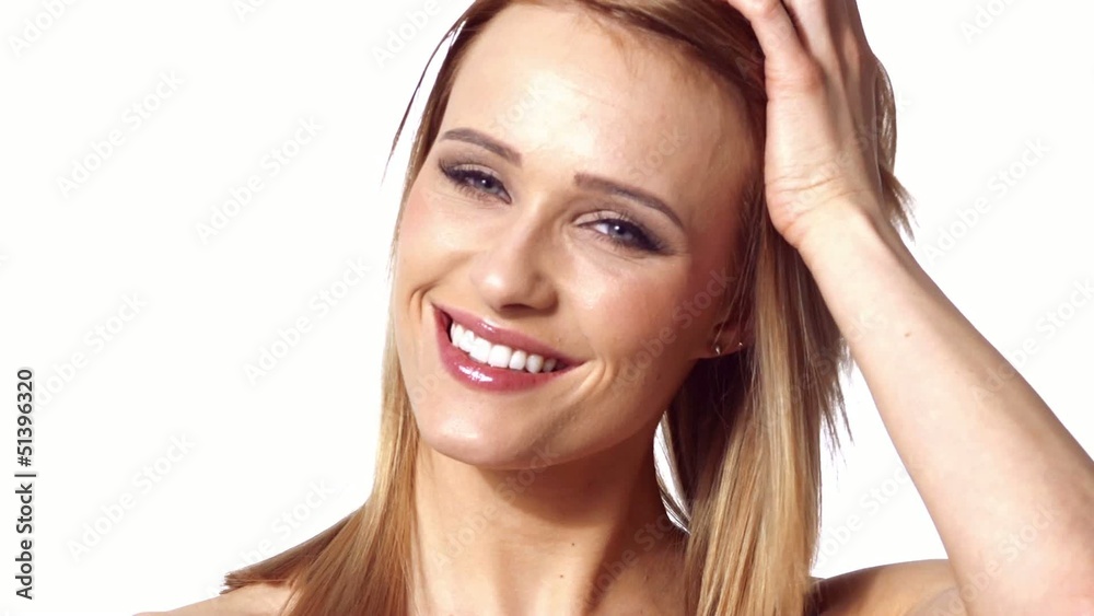 Cute Blond Woman Portrait on White Background Cute Blond Woman Portrait on White Background