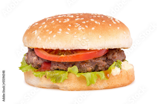 Barbecue burger on white background