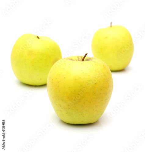 ripe yellow apples isolated