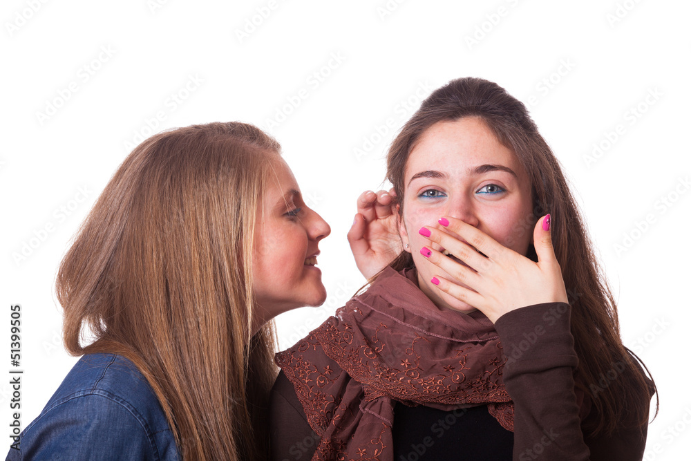 Girls Whispering a Secret