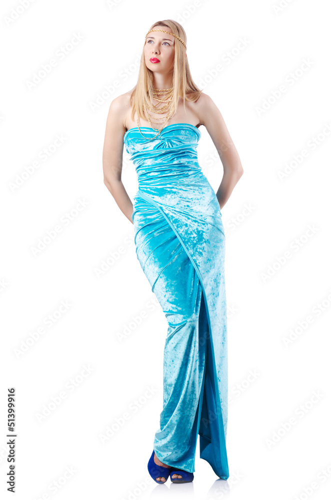 Fashion concept with tall model on white Fashion concept with tall model on white