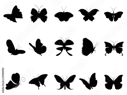butterflies silhouette collection