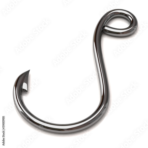 Metal hook isolated on white background photo