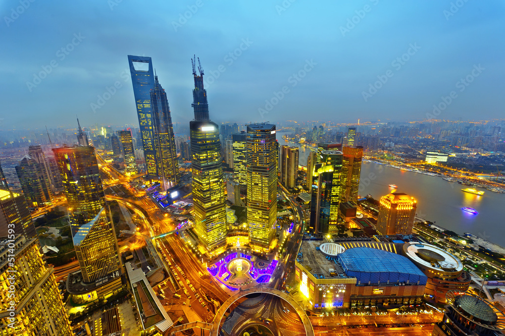 modern building of the lujiazui financial centre in shanghai