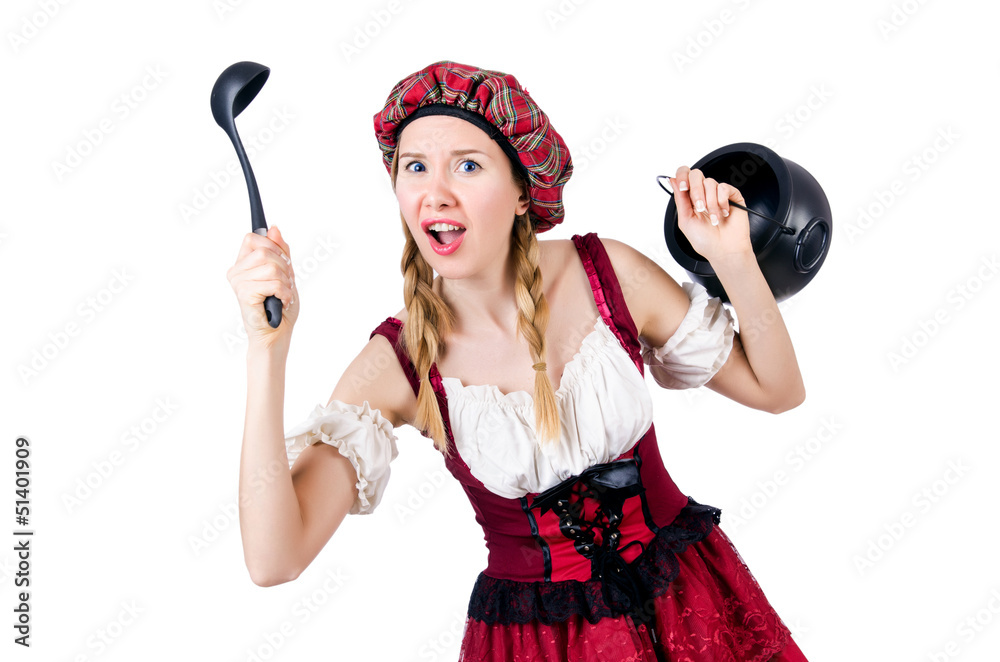 Young woman in traditional german costume Young woman in traditional german costume