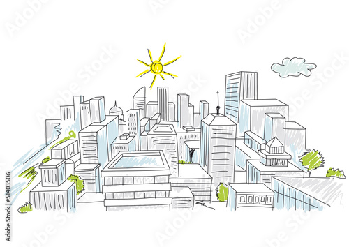 sketch of a city