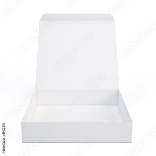 Open white box isolated on white background