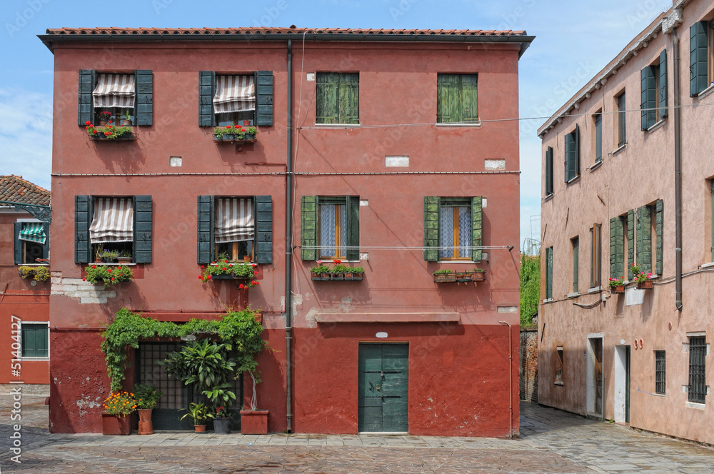 Venice, Italy: Colored old house