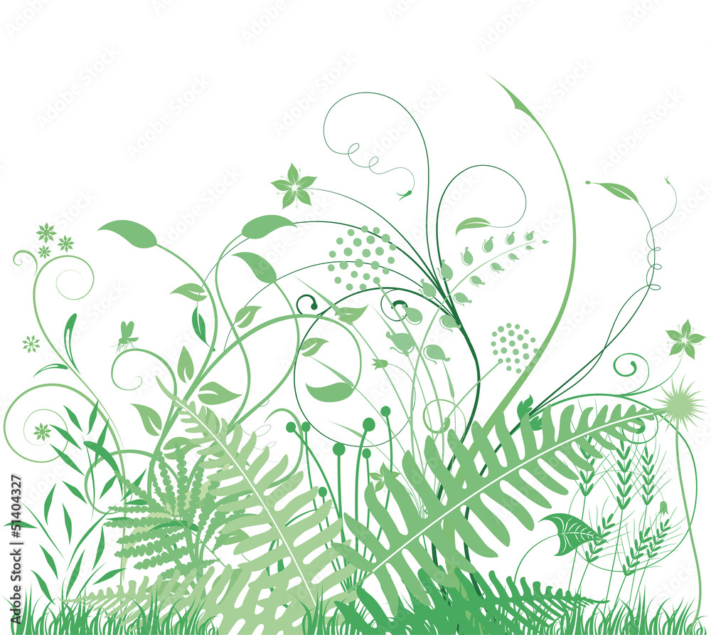 grüne Gräser und Pflanzen