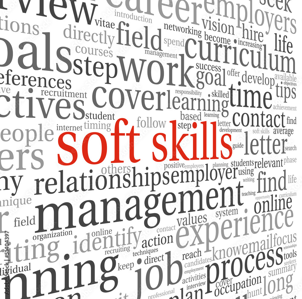 Soft skills concept on white