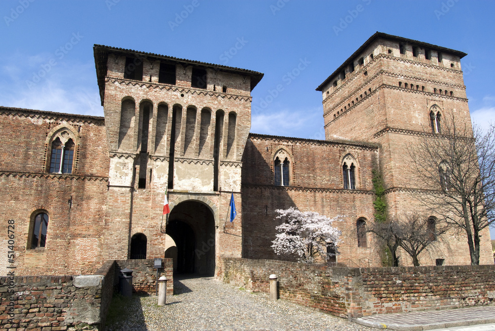 Pandino Castle in the Italian region Lombardy