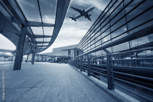 Photography the scene of airport building in shanghai china