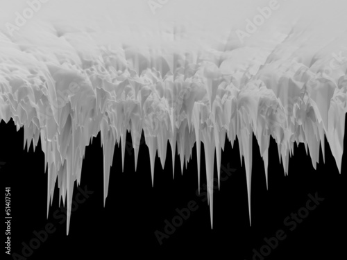 3d abstract isolated icicle landscape