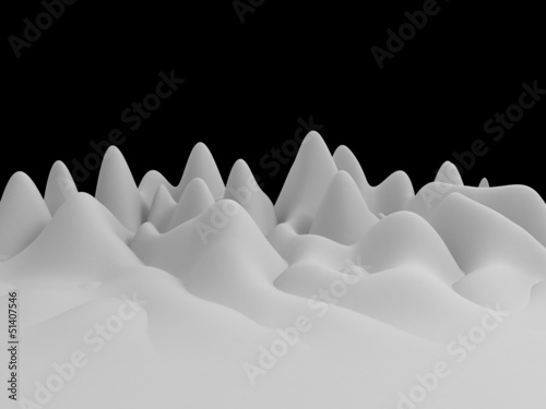 3d white abstract wavy landscape background