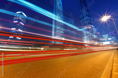 Photography the light trails in shanghai china